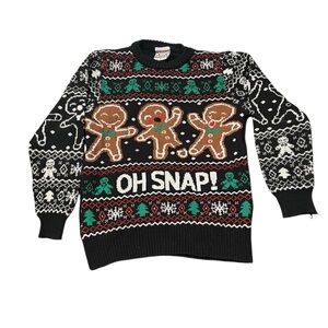 Boys Gingerbread Crewneck Christmas Sweater S